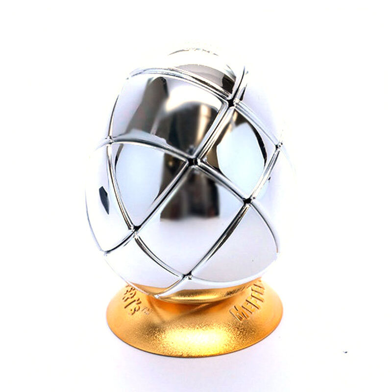 Meffert's Morph's Egg 3x3x3 Strange-Shape Magic Cube Twisty Puzzle White Metallized Gold Silver Body niños adultos Intelligence