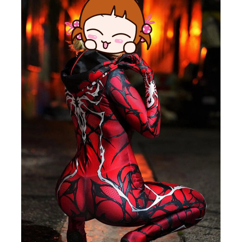 Adults Kids Gwenom Suit Gwen Spidercosplay Costume Halloween Female Girls Woman Superhero Zentai Bodysuit