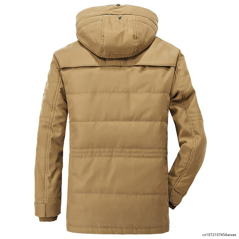 Men 2023 Winter New Fleece Warm Thick Windproof Parkas Jackets Coat Men Autumn Fashion Hooded Casual Tactics Military Parkas Men