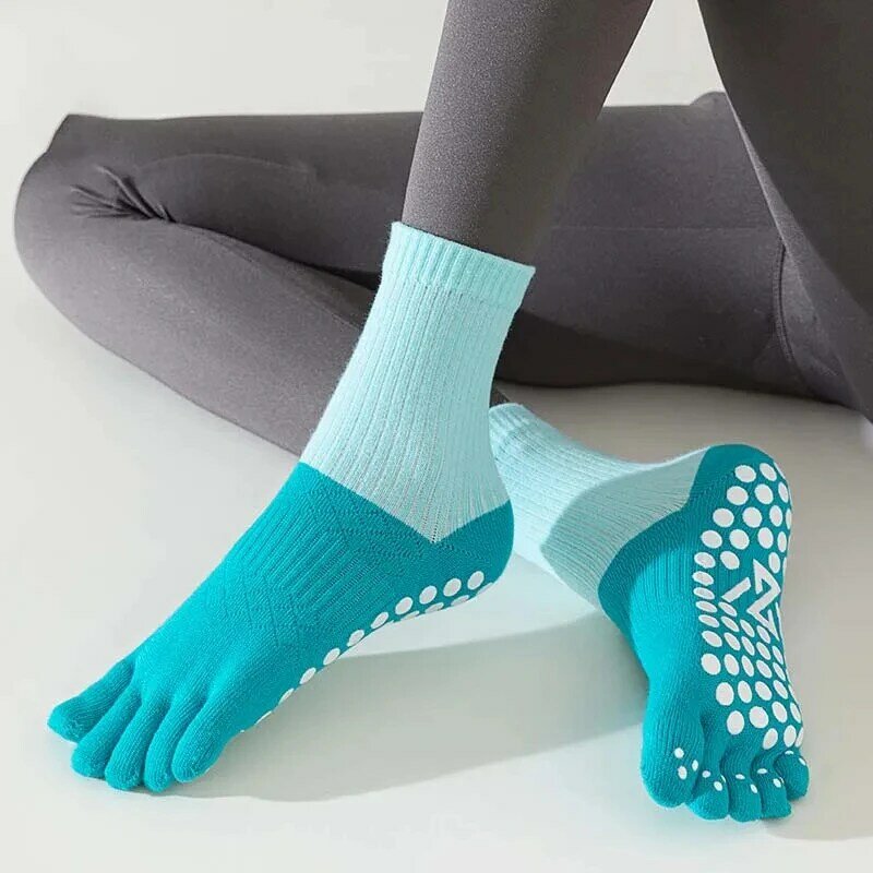 Chaussettes élastiques en coton et silicone non ald Crew pour femmes, chaussettes de yoga, sports, fitness, ballet pilates, 25 paires