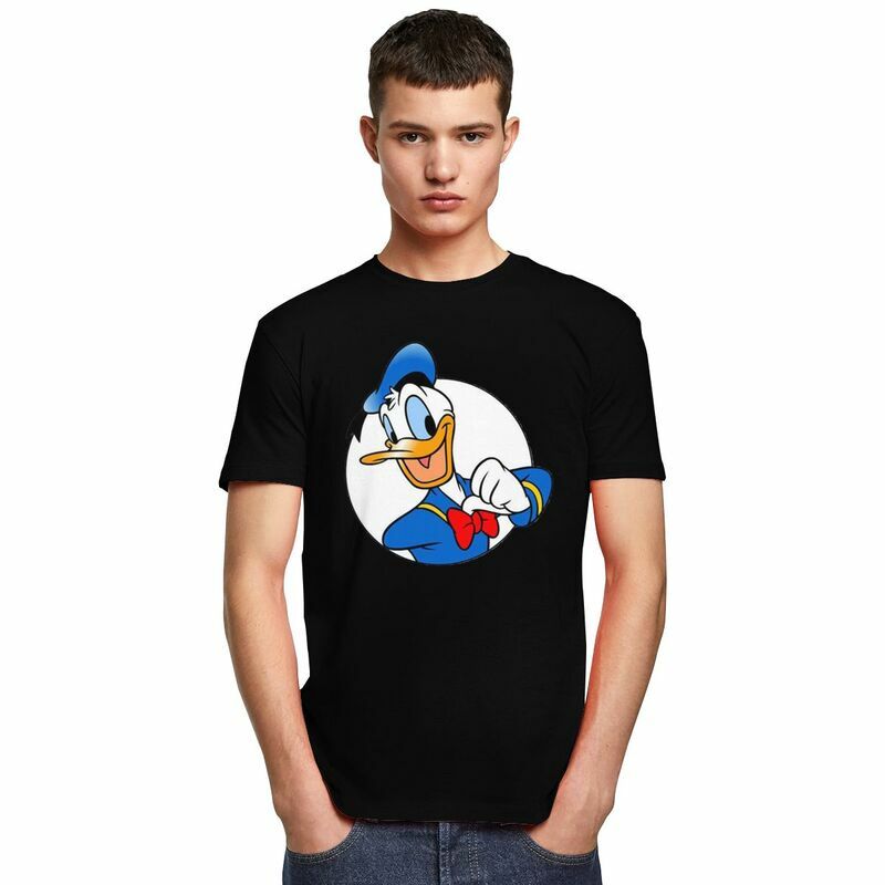 Camiseta con cara de pato Donald para hombre, camisa de manga corta, divertida, ajustada, de algodón, ropa de verano