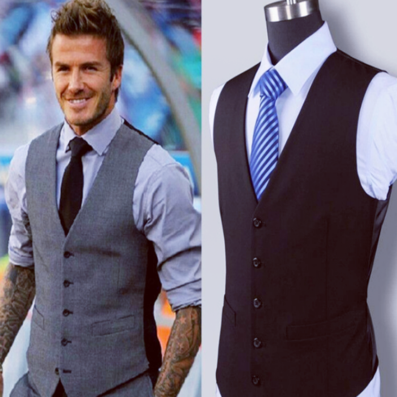 Mode Enkele Breasted Pak Vesten Voor Mannen Grijs Zwart High-End Mannelijke Vest Slim Fit Formele Business Casual Vest plus Size 7XL