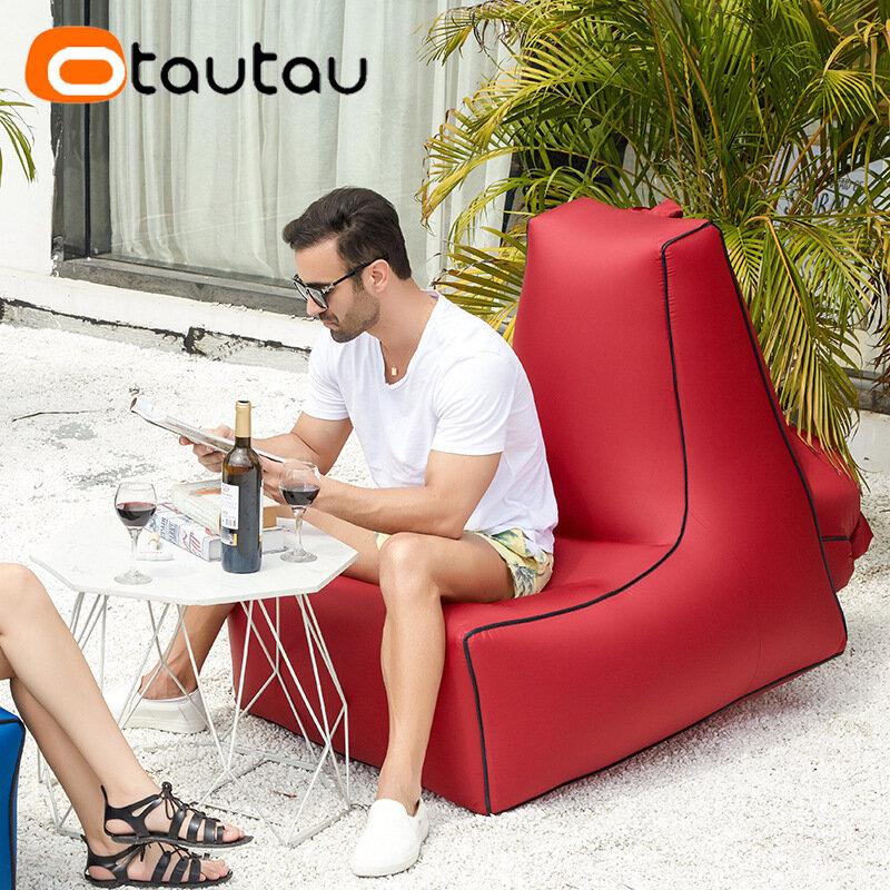 OTAUTAU Inflatable Lounger Chaise Lounge Recliner Sofa Bed Outdoor Portable Camping Beach Pool Floating Couch Furniture SF105