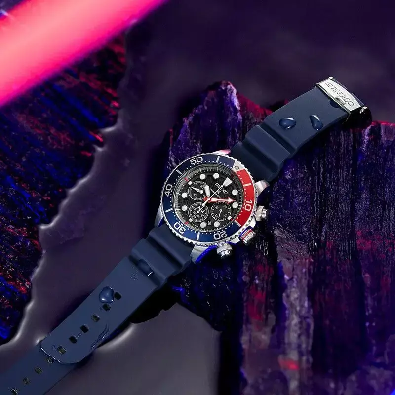 Jam tangan SEIKO asli 5 jam tangan kuarsa putar bulat tali baja tahan air otomatis seri pria jam tangan SSC785P1