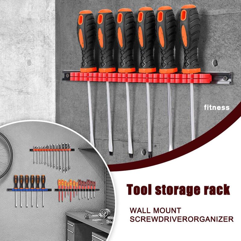 Screwdriver Organizer And Wrench Organizer Hand Tool Holder Plastic Rail Wrench Hanger With Clips