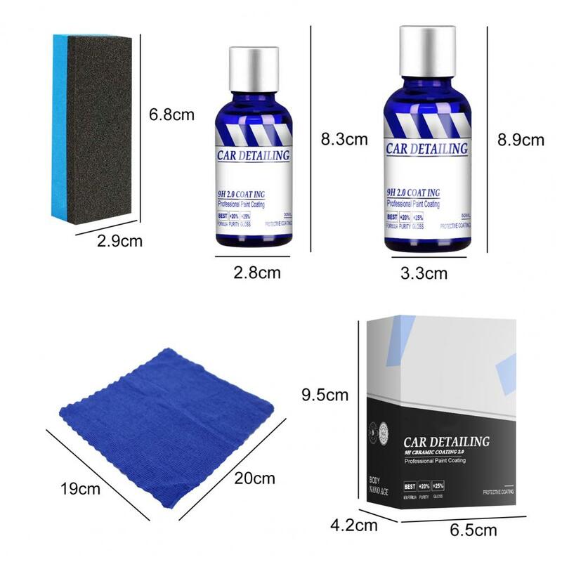 Kit de protección de pintura polimérica para coche, resistente al agua revestimiento cerámico, secado rápido, conveniente, 30ml/50ml