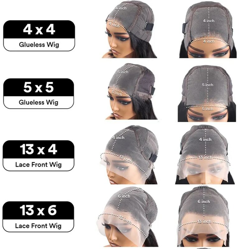 Wig rambut manusia transparan, 13x4 13x6 HD gelombang tubuh renda depan untuk wanita sebelum dipetik tanpa lem siap dipakai 5x5 4x4 penutup Wig