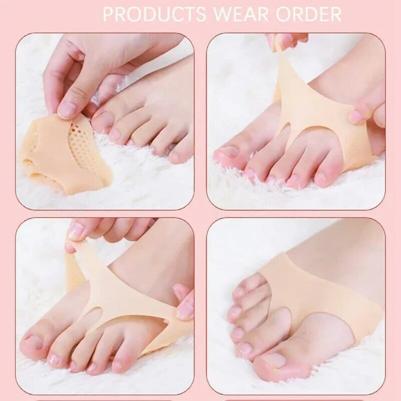 Silicone Gel Forefoot Pad Metatarsal Pads for Woman High Heels Half Insoles Foot Pain Relief Foot Care Blister Shoe Inserts
