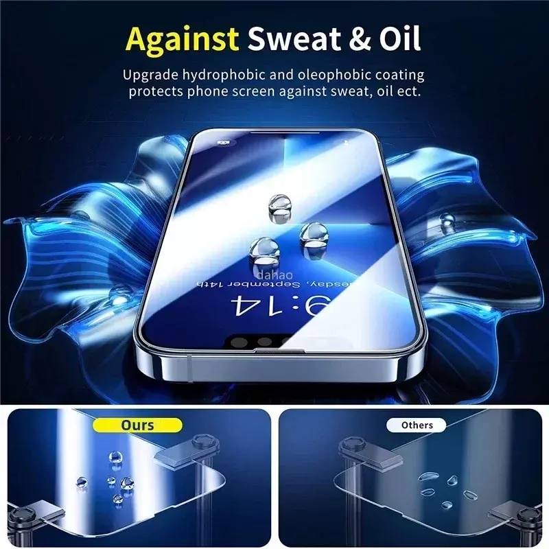 1-4PCS Tempered Glass for iPhone 11 12 13 14 15 Pro XR X XS Max Screen Protector on for iPhone 15 Pro Max Mini 7 8 Plus SE Glass