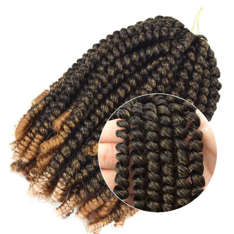 Wiosenny Twist szydełkowy włosy plecione 8 Cal plecione warkoczyki afro włosy syntetyczne do warkoczy przedłużanie włosy plecione dla kobiet
