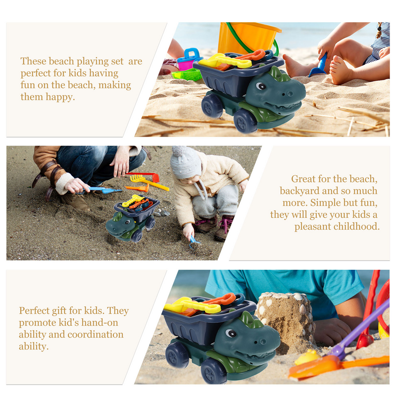 ชุดของเล่นสำหรับเด็กชุดขุดปราสาทไดโนเสาร์ชุดทรายสำหรับเด็กเล่นในฤดูร้อนของเล่นสำหรับทำสวนเด็กเล็ก