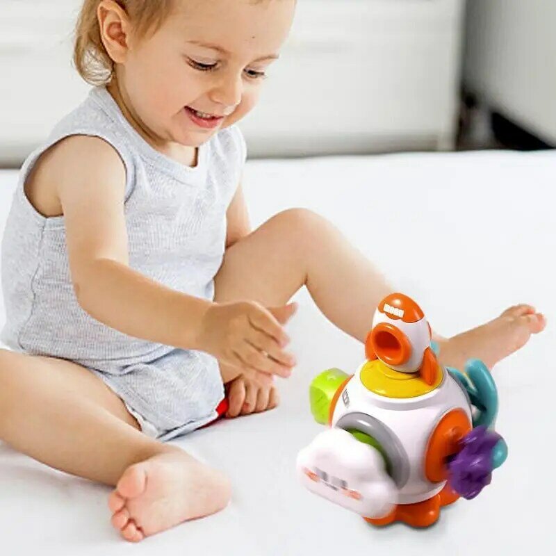Mainan kerincingan putar anak-anak, Mainan Gigit untuk perkembangan bayi, pelatihan tempat tidur, mainan kunyah untuk pengembangan