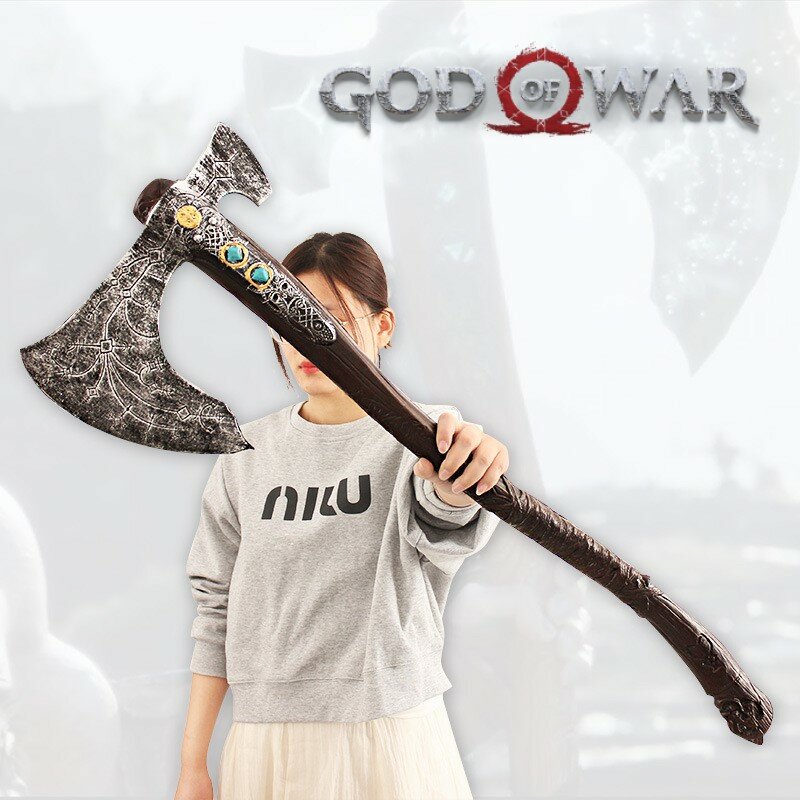 Deus da guerra: ragnarok arma modelo kratos escudo machado 53cm alta qualidade arma do plutônio cosplay faca katana espada presentes brinquedos para meninos