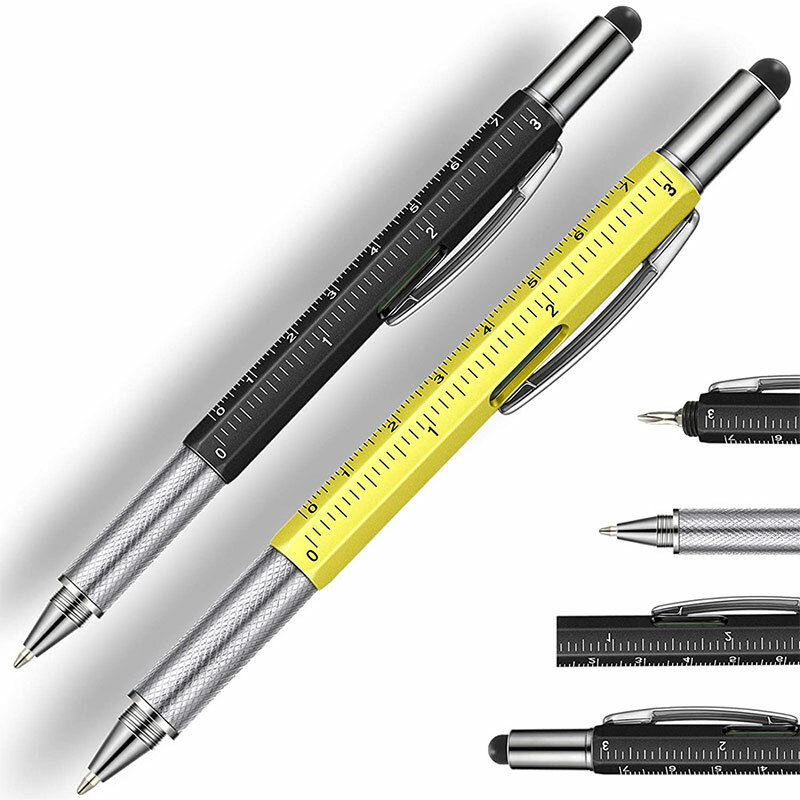 قلم حبر جاف متعدد الوظائف مع أداة حديثة محمولة باليد ، مسطرة تقنية ، مفك قياس ، قلم شاشة تعمل باللمس ، مستوى الروح ، 8 ، من من