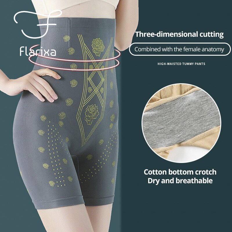 Flarixa-سراويل عالية الخصر تشكيل للنساء ، ملابس داخلية التخسيس ، بعد الولادة البطن التحكم السراويل ، الجسم المشكل ، الأيونات السالبة