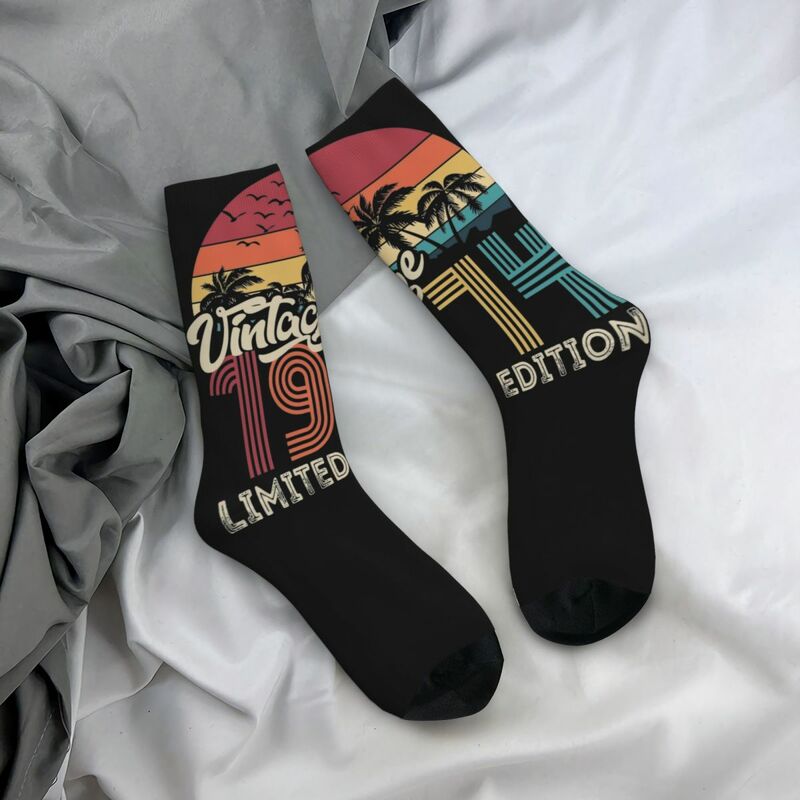 50th Birthday Vintage 1974 Limited Edition Gift Socks Cotton Casual Socks Novelty Merchandise Middle Tube Socks Best Gift Idea