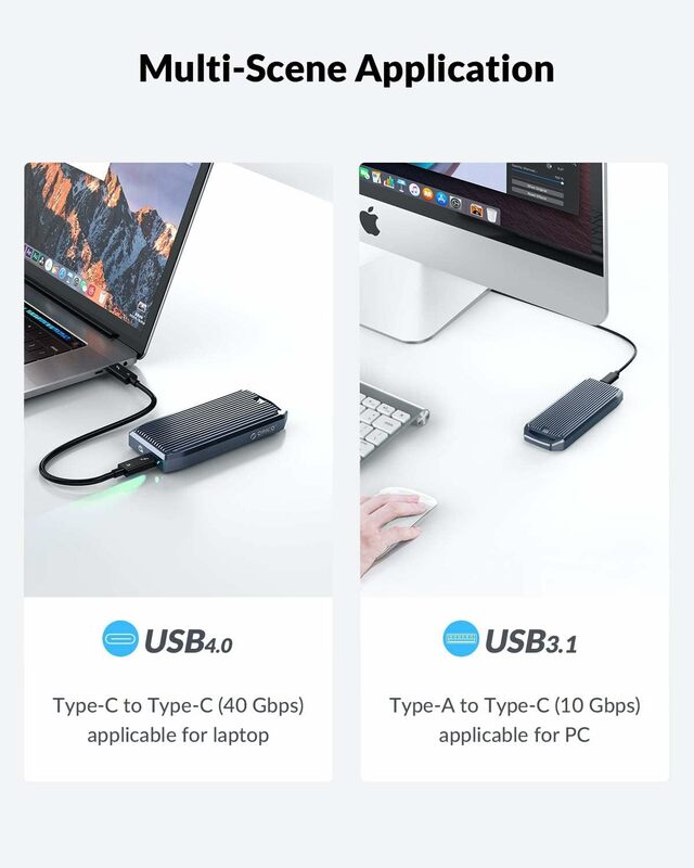 ORICO-carcasa de SSD USB4 M.2, carcasa NVMe de 40gbps, Compatible con Thunderbolt 3 4, USB3.2, USB 3,1, 3,0, tipo C, múltiples protocolos