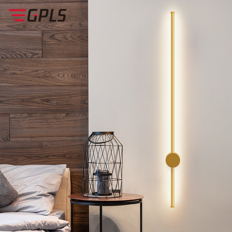GPLS LED กำแพงไฟโมเดิร์นออกแบบยาวสไตล์นอร์ดิกที่เรียบง่าย Decor ในร่มโคมไฟผนังสำหรับห้องนั่งเล่น...