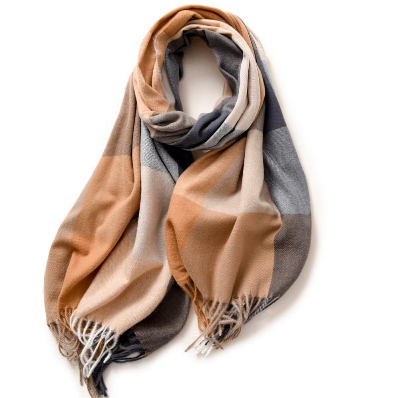 Осенне-зимний шарф, зимний удобный модный шерстяной шарф, контрастный шарф, кашемировый шарф, Лидер продаж, теплый элегантный мягкий шарф