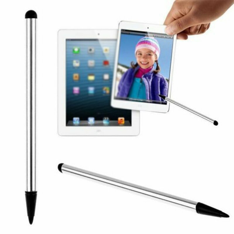 1pc duplo-purpose universal caneta de toque capacitivo mini liga de metal stylus dispositivo de tela capacitiva para o telefone móvel e tablet
