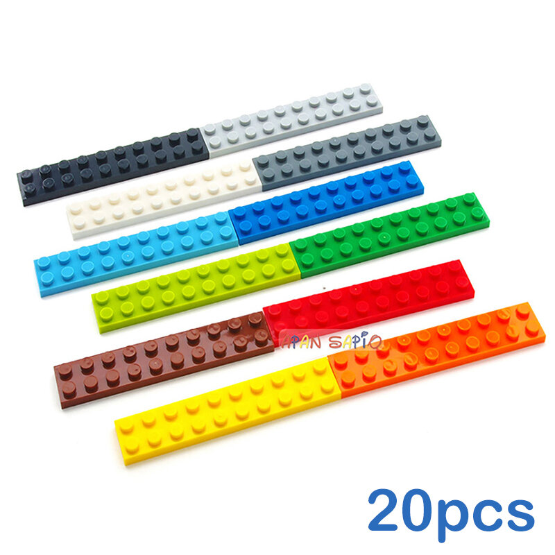 20Pcs Diy Bouwstenen Dunne Cijfers Bricks 2X10 Dots Educatief Creatieve Maat Compatibel Met 3832 Plastic Speelgoed voor Kinderen