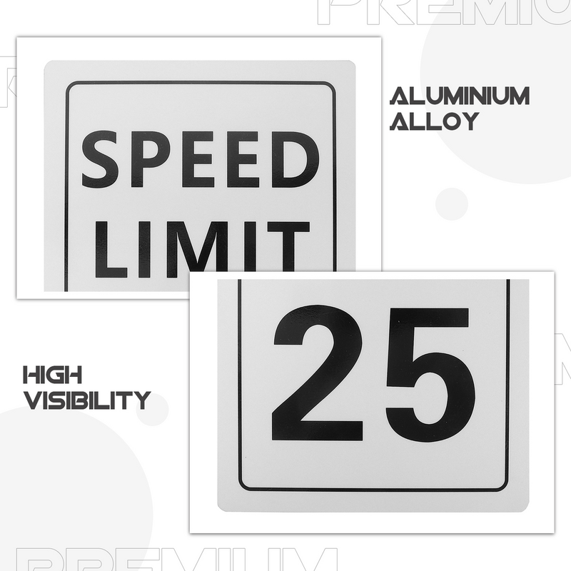 速度制限のある反射型ロード記号、充電サイン、屋外使用、25 mph、18x12インチ