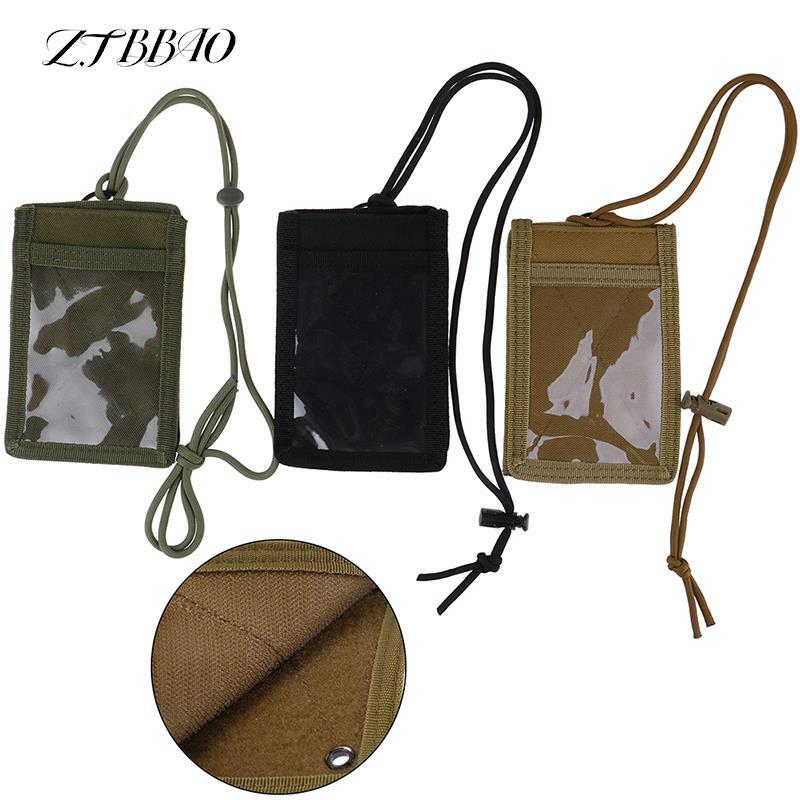 1PCS Army Fan Tactical ID Card Case Patch ID Card Holder Neck Lanyard And Credit Card Organizer