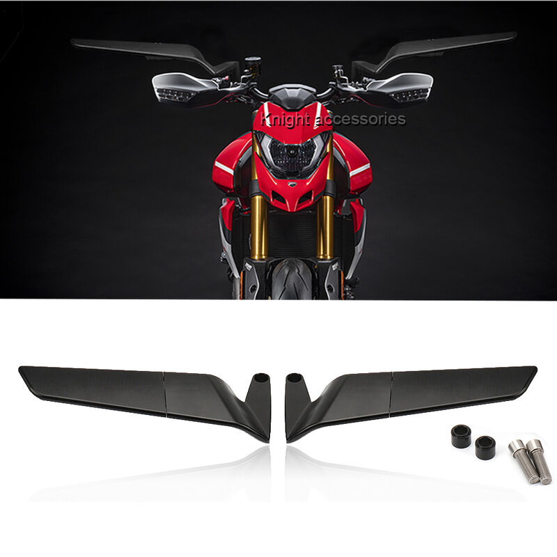 Motorcycle New Stealth Mirrors Adjustable Winglet Rearview CNC Aluminum For Ducati Hypermotard950 2022-2023