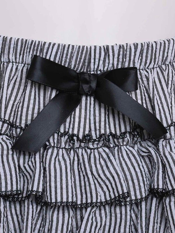 Damen Kawaii Bloomers Shorts Sommer Spitzen besatz geschichteten Rüschen Bowknot elastische Taille kurze Hose für Teen Girls Lolita JK Y2K