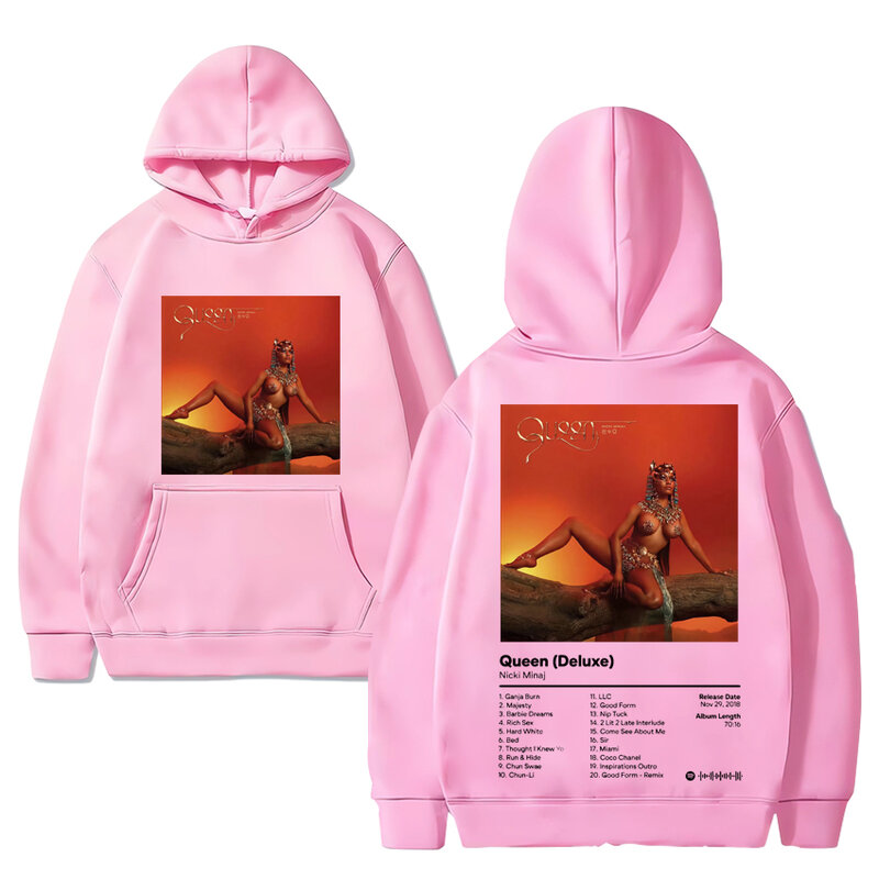 Raper Nicki Minaj Album dwustronny bluzy z nadrukiem mężczyzn kobiet w stylu vintage hiphopowy sweter Unisex bluzy z długim rękawem