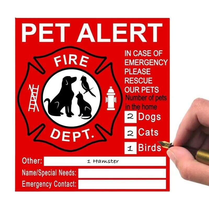 Pet Inside Finder Window Stickers, Sem adesivo, Alerta, Segurança, Fogo, Resgate, UV Fade Resistant, Save Our Pets