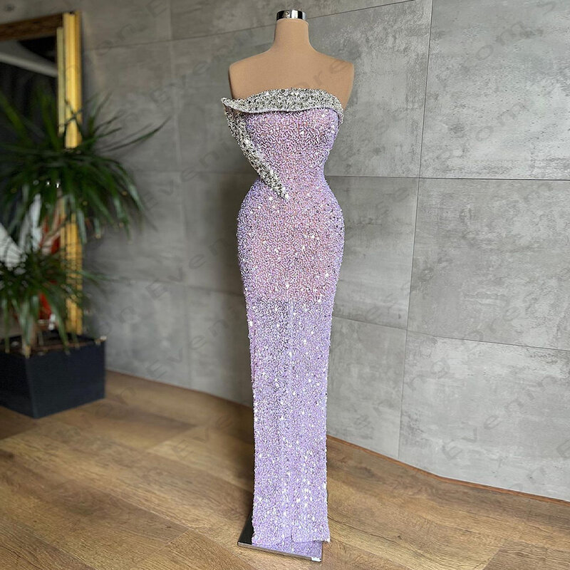 Fioletowe damskie suknie wieczorowe elegancka syrenka seksowna Off ramię księżniczka suknie na bal maturalny moda impreza celebrytów Vestidos De Novia