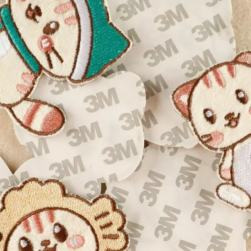 Cartoon Embroidery Patches DIY Cute Cat Cloth Sticker Self-adhesive Badge Kids Clothes Decoration Bag Hat Phone Case Accessories