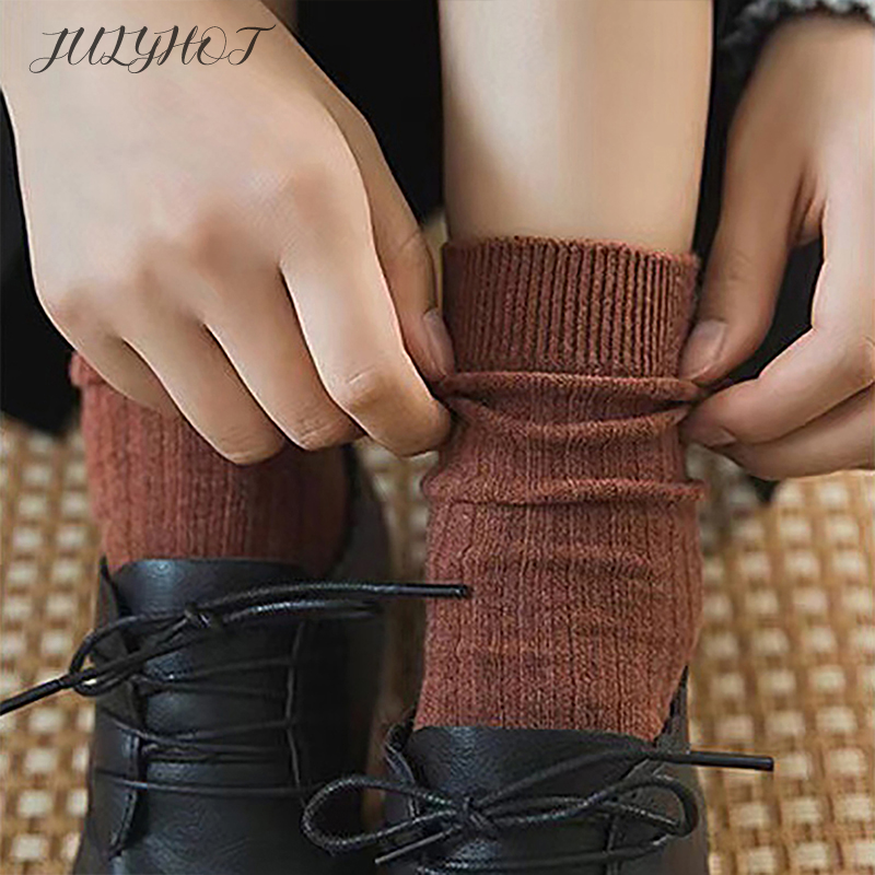Теплые и холодные уличные хлопковые трикотажные удобные свободные хлопковые вязаные носки для женщин носки
