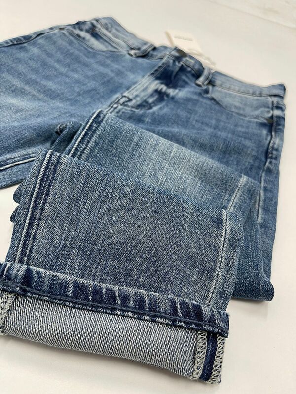 Vrouwen Hoge Taille Slanke Jeans Mode Toevallige Denim Enkellange Broek