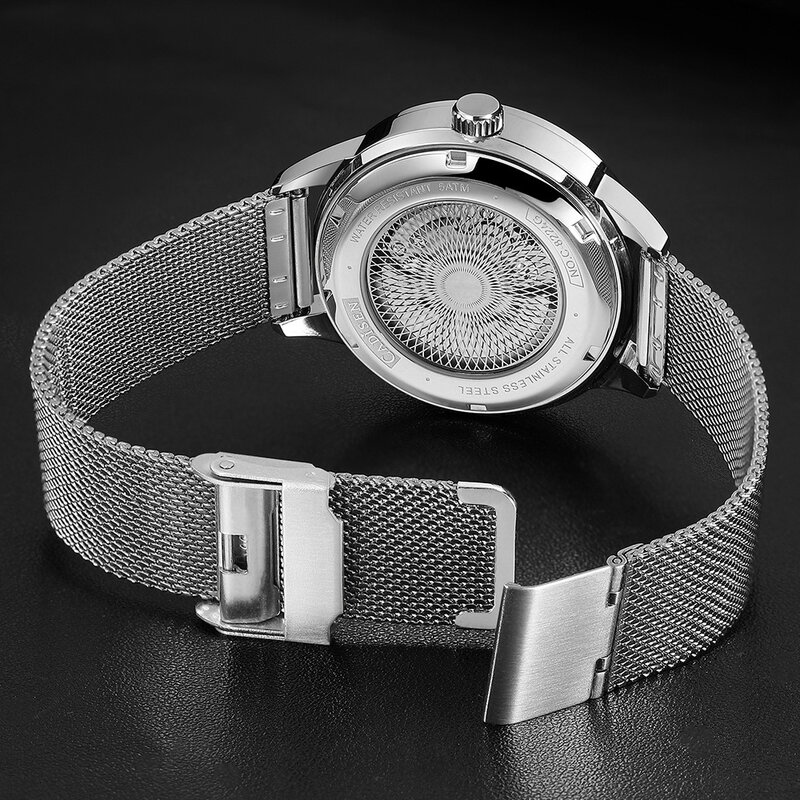 Cadisen นาฬิกาออโตเมติกสำหรับผู้ชาย, นาฬิกาข้อมือสเตนเลสเรืองแสงไขลานนาฬิกากลไกสาย NH35A แซฟไฟร์กันน้ำ