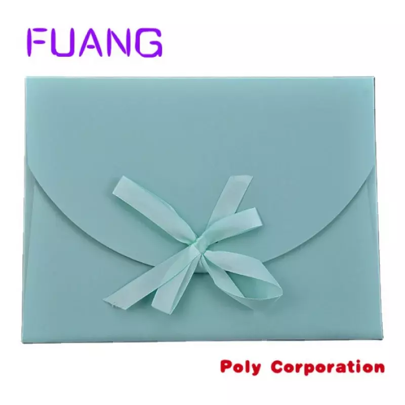 Custom  Custom logo folding paper packing envelopes with ribbon Recyclable wholesale silk scarf packaging envelope