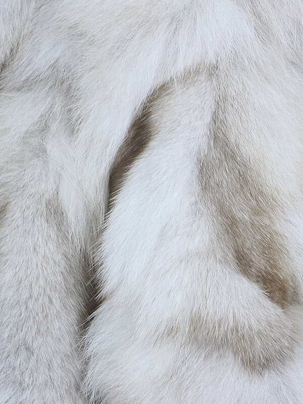 2022 MENINA BONITA kurtka zimowa kobiety prawdziwe futro z lisów lis naturalny odzież wierzchnia z futrzanym kołnierzem gruby rękaw 3/4 Streetwear