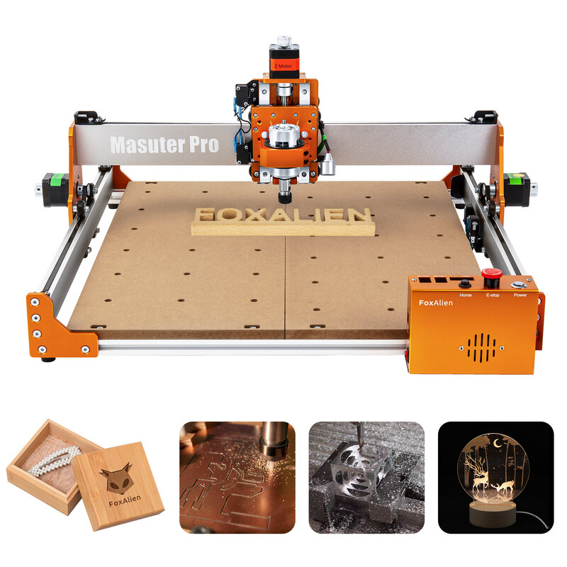 FoxAlien Masuter Pro CNC Router with Offline Controller for Wood MDF Acrylic Metal Jewelry Guitar Carving