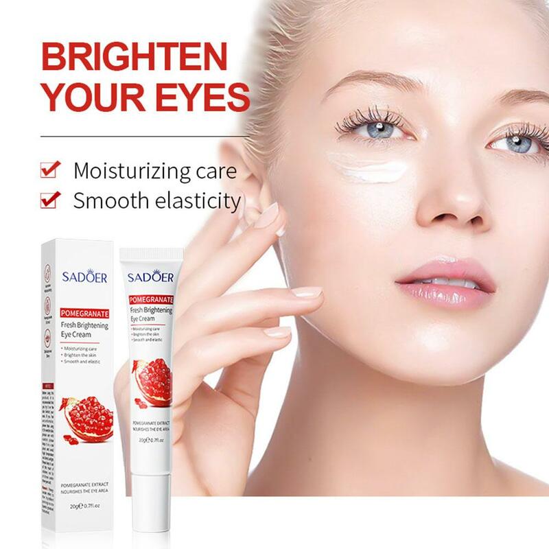 Crema de ojos de Granada para eliminar ojeras, hidratante de ojos, 20g, hinchazón fina, arrugas, cuidado de masaje, antihumo, H3D3