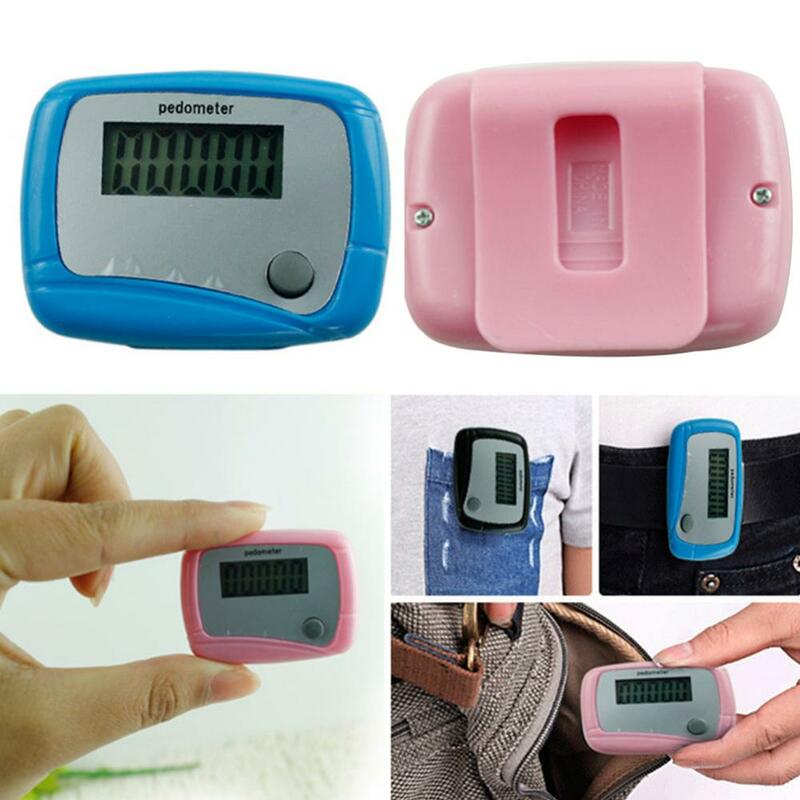 Mini podómetro Digital LCD para deportes, contador de pasos para caminar, correr, contador de pasos, tipo de Clip, conteo de distancia, calorías