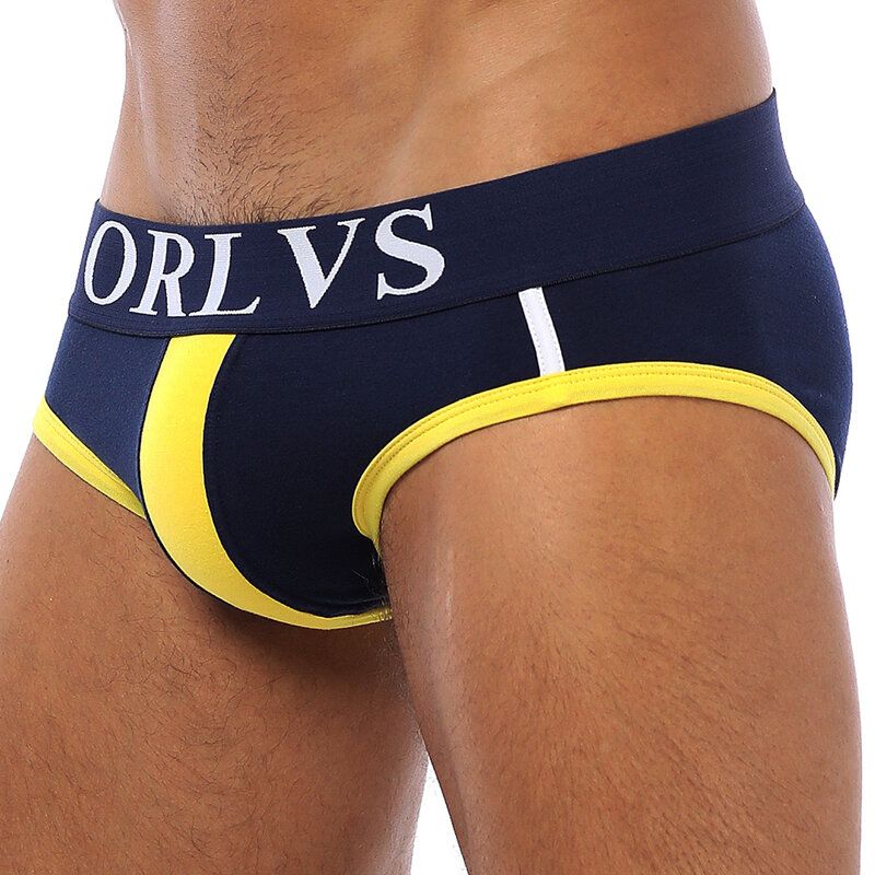 ORLVS – sous-vêtements Sexy pour hommes, Slip Jockstrap avec poche, culotte en coton, Slip Sissy pour Gay