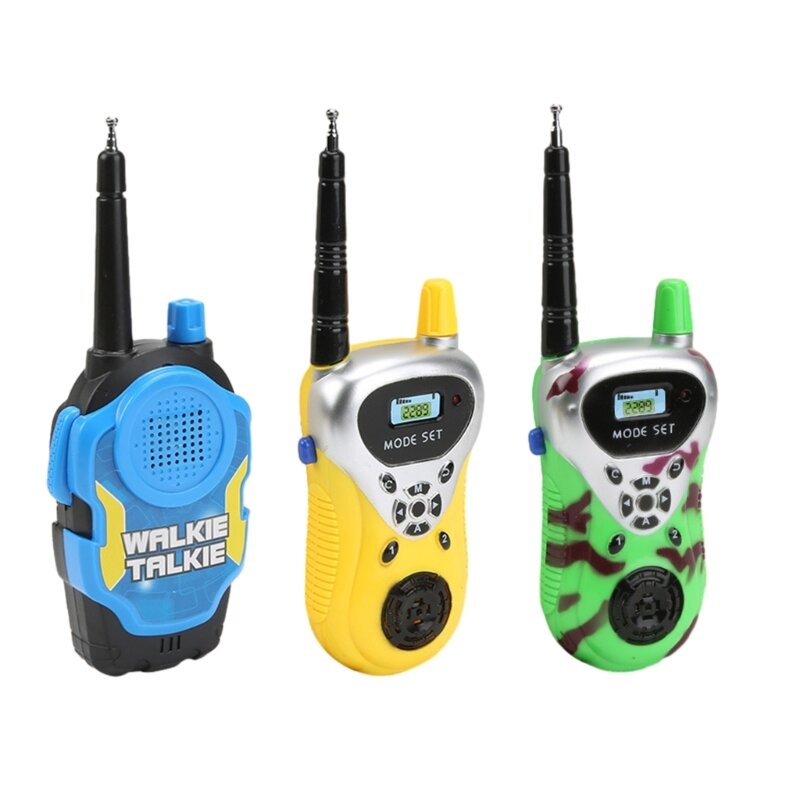 Paquete 2 Mini Walkie Talkie intercomunicador juguete para niños conversación inalámbrica libre DropShipping