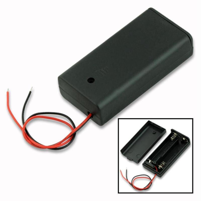 AA Power Bank 2X 18650 Box Case with Switch Wire Lead DIY Battery Container Cover On/Off 3.7V Storage Switch Holder Pack