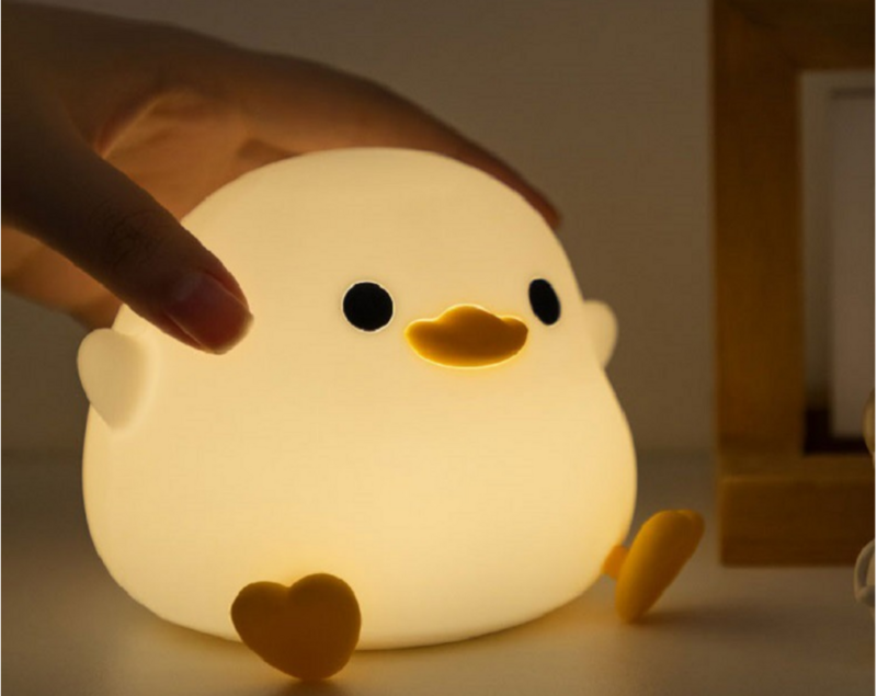 2023 Cartoon Duck Lamp  for kids Bedroom Bedside Decorative Creative Silicone kawaii night light