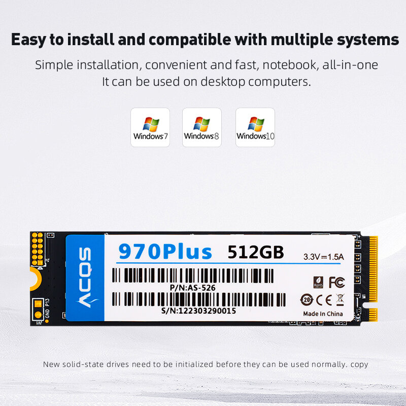 ACOS- duro interno para ordenador portátil y PC, M2 256gb NVME 1tb M.2 2280 PCIe , 128gb 512gb