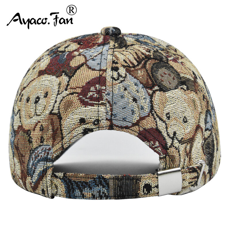 لطيف الدب قبعة بيسبول ربيع جديد Sunhat الكلب طباعة الرجال النساء للجنسين المراهقين القطن Snapback قبعات موضة الهيب هوب Vintage قبعة
