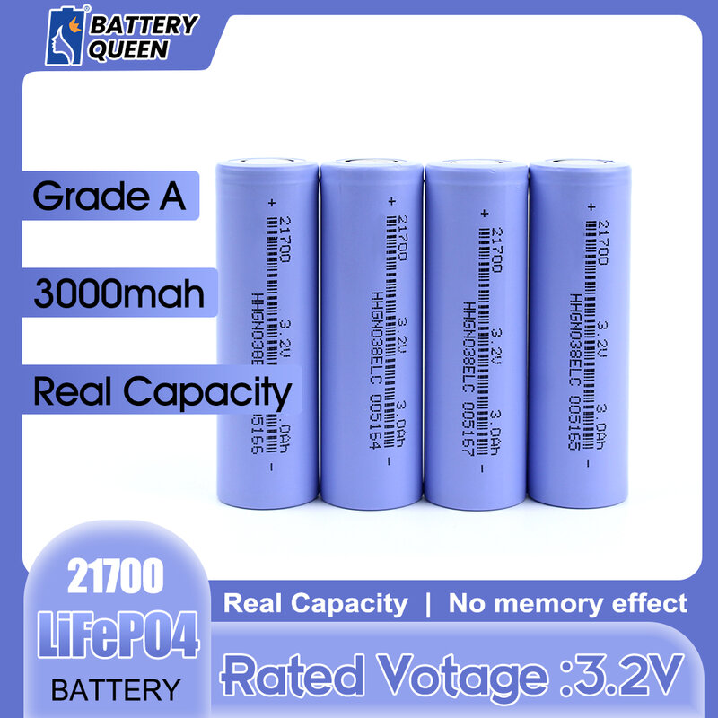 Classifique uma bateria recarregável, íon de lítio para lâmpada contrária e lanterna, descarga 3.2V, 21700, 3000mAh