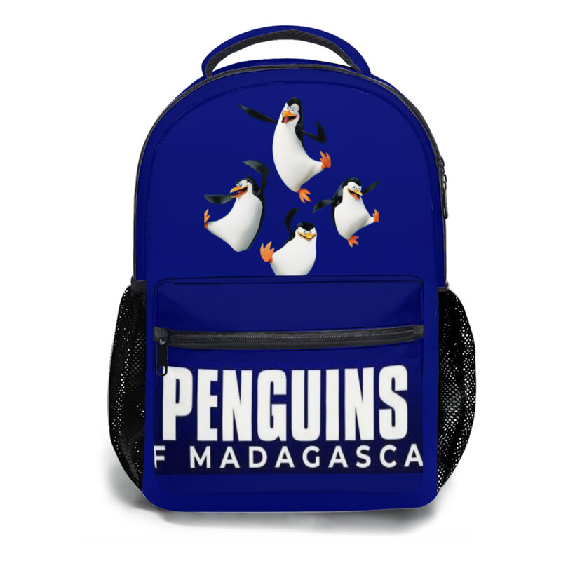 Madagascar Grande Capacidade Cartoon Schoolbag para meninas, mochila do estudante do ensino médio