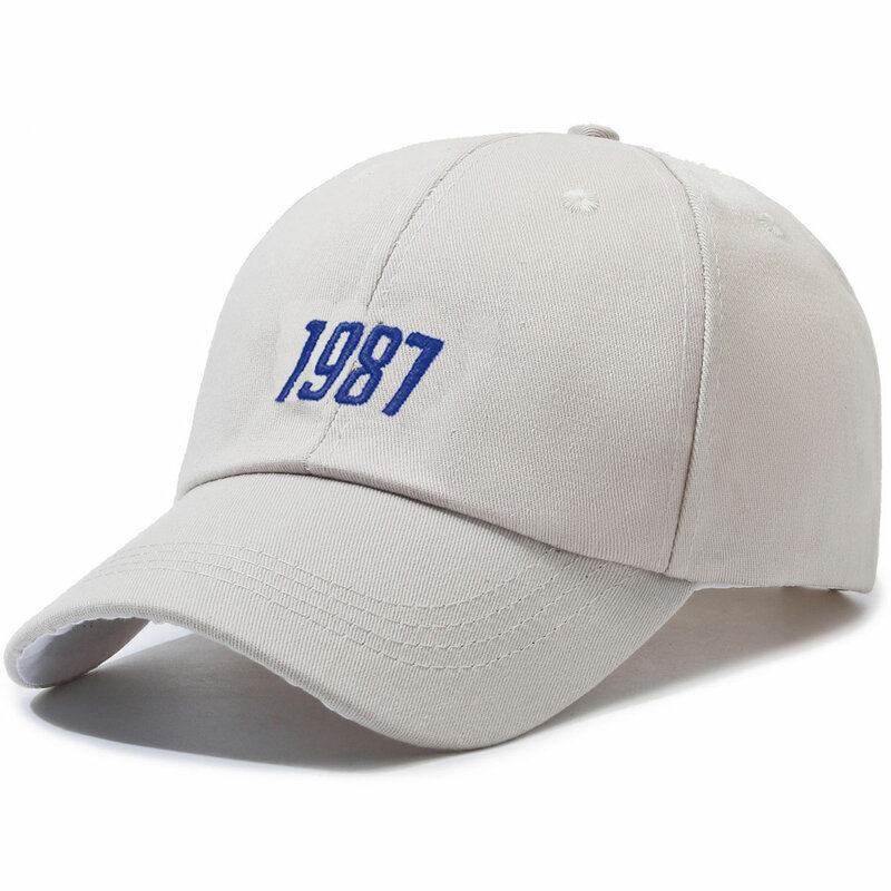2024 New Baseball Hat Digital 1987 Retro Digital Embroidery Student Couple Baseball Hat Outdoor Men's Sunshade Casual Hat